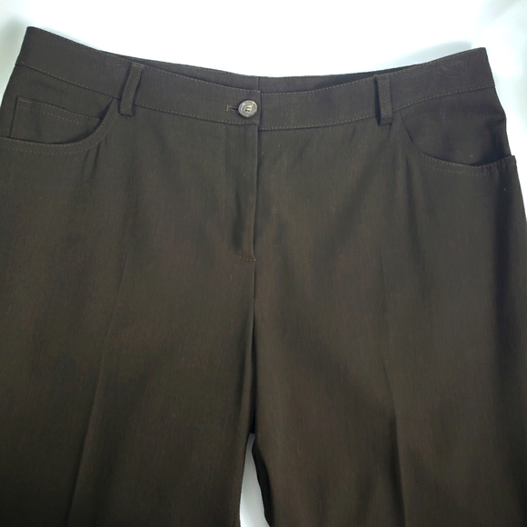 Akris Chocolate Brown Sport Tapered Leg Pockets sz 10 Medium - Picture 1 of 16